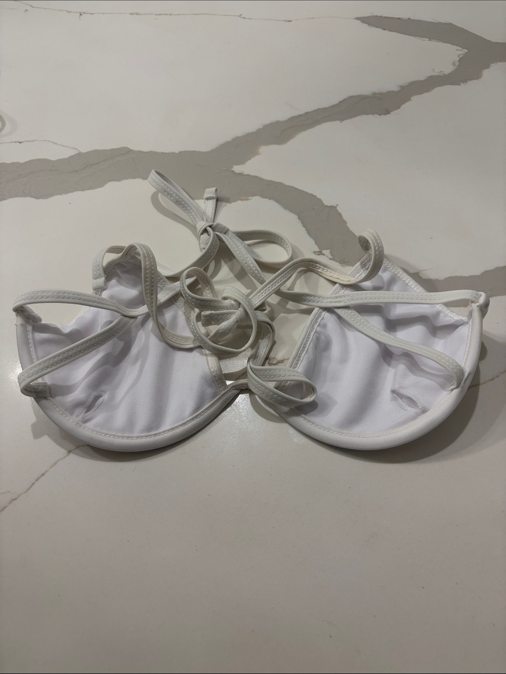 White Ribbed Tie-Side Bikini Set - Picture 4 of 4